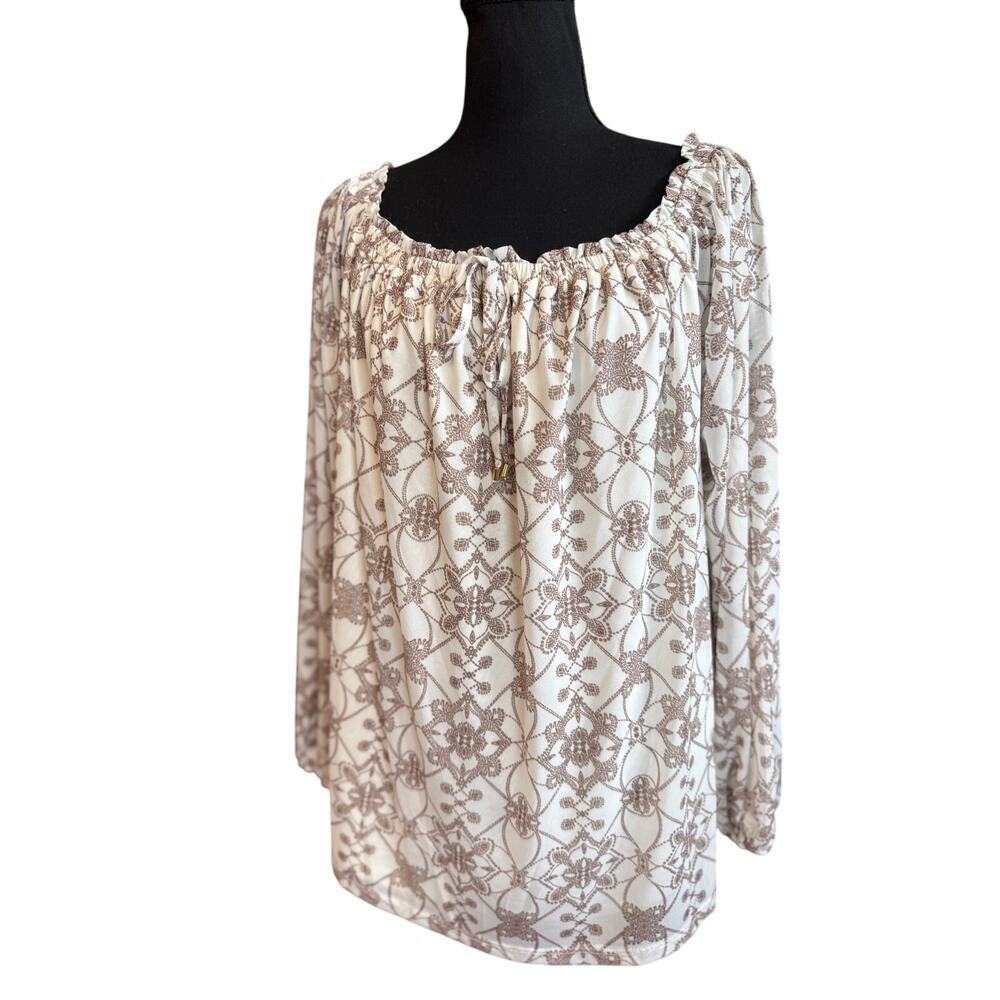 Harper 421 Sz XL Lightweight Blouse Lined Bodice Sheer Long Sleeves BOHO | NWT